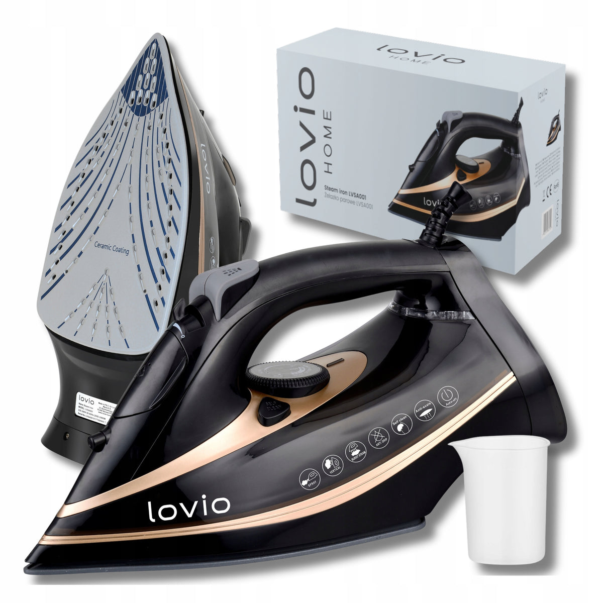 Żelazko Parowe Ceramiczne Pionowe mocne ręczne anti drip anti calc 240g/min steamer do ubrań, 2400 w, zbiornik 380 ml
