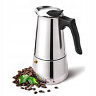 Kawiarka nierdzewna Moderno 2 filiżanki kafetiera, zaparzacz do espresso, stalowy ekspres do kawy, 120 ml, srebrna