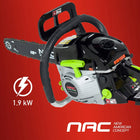 Piła spalinowa pilarka łańcuchowa NAC CST52-45-01AC45CM 18" 49,3CM3 1,9KW do cięcia drewna opałowego, wycinki i prac