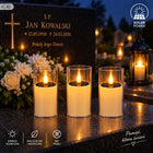 3X ŚWIECA LED SOLARNA Wkład Do ZNICZA Efekt PŁOMIENIA Świeczka 17,5CM 1SW1 lampka nagrobna na cmentarz, długie