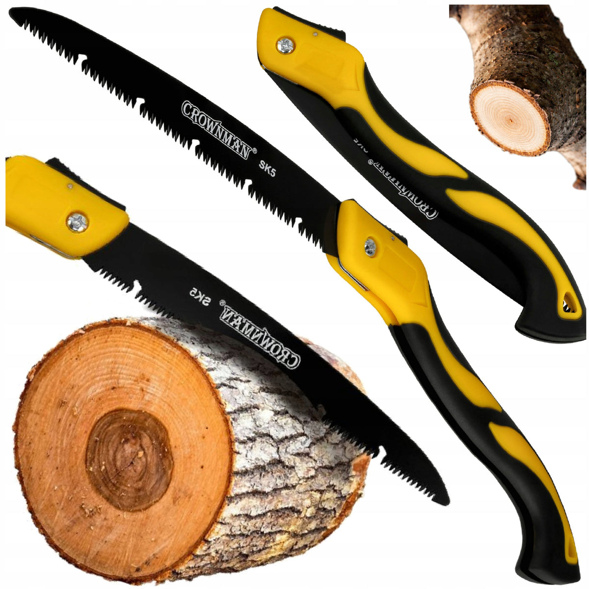 Piła Piłka Ręczna Składana Do Drzewa Gałęzi 240mm Ergonomiczny Uchwyt ostrze 300 mm, 7 zębów na cal, cięcie konarów