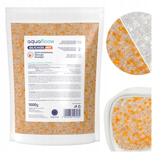 Silica GEL do suszenia kwiatów pochłaniacz wilgoci, żel krzemionkowy 1kg granulat regenerowalny, osuszacz 1400 ml