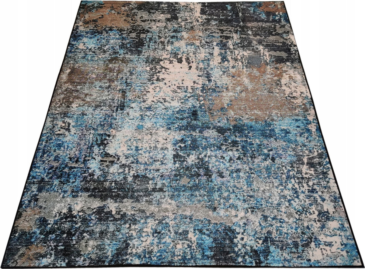 Stylowy Dywan Fancy 160x230 Nowoczesny Kamienny Blue Brown Glamour prostokątna wykładzina abstrakcyjna z poliestru do