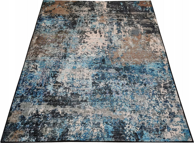 Stylowy Dywan Fancy 160x230 Nowoczesny Kamienny Blue Brown Glamour prostokątna wykładzina abstrakcyjna z poliestru do wnętrz