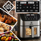 Frytkownica beztłuszczowa AIR fryer frytownica duża misa 8l XXL mocna 1800W srebrny