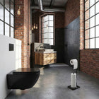 Stojak na Papier Toaletowy Loft Czarny Metalowy Industrialny Produkt Polski uchwyt rolki WC, wolnostojący do łazienki
