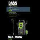 Myjka Ciśnieniowa Samochodowa 230 BAR Mocna 2200W Pianownica Zestaw BASS PL do kostki brukowej i tarasu, 480 l/h, woda