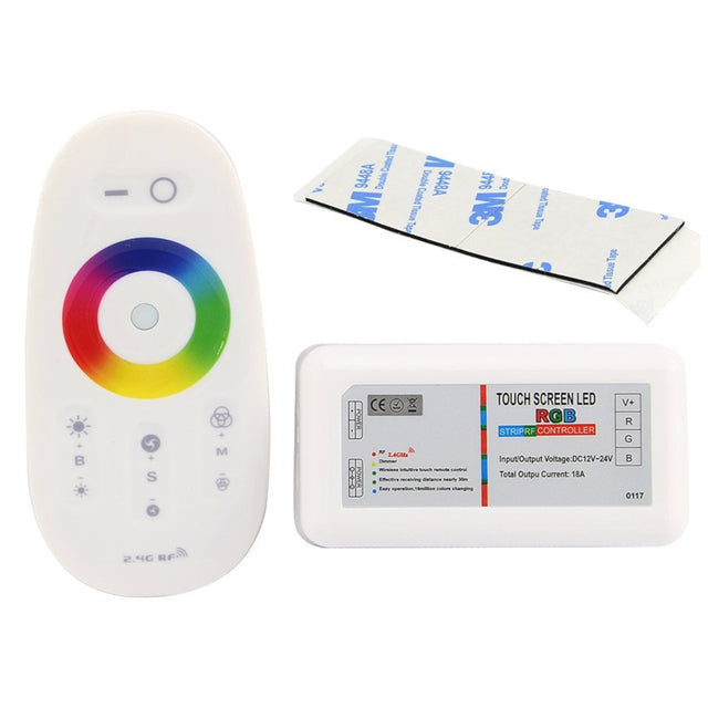 Sterownik kontroler taśm LED RGB ściemniacz bezprzewodowy pilot 12V 24V odbiornik do podświetlenia dekoracyjnego, regulacja barw i jasności