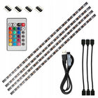 Taśma LED RGB USB + pilot podświetlenie telewizora TV SMD 5050 4x 50cm = 2m oświetlenie witryn meblowych 5V
