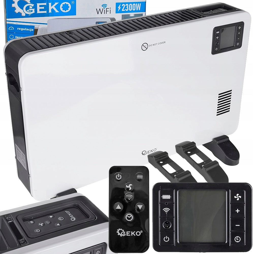 Grzejnik konwektorowy LCD z pilotem sterowania i WiFi ogrzewanie domowe 600 mm 385 mm grzewcza biały