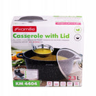 Garnek 2,3 L tradycyjny aluminiowy marmurowy pokrywka indukcja kamille rondel 20 cm do zmywarki, kuchenki gazowej