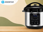Multicooker Szybkowar Elektryczny 6l 1000W 18 Programów Timer 24h Aigostar 6 l 1000 w srebrny/szary