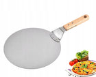 Forma do pizzy blacha okrągła łopatka z rączką duża stal nierdzewna blacha do pizzy 49 cm 30.5 cm metal z 411 sztuk