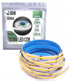 Taśma LED COB 12V 12w/m ip44 neon zimna 5m linia pasek świetlny 6000K 1200 lm do podświetlenia wnętrz