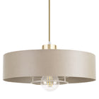 Lampa sufitowa wisząca E27 Beżowa ZŁOTA PREMIUM żyrandol LOFT ECRU GOLD metalowa oprawa 1-punktowa, klosz 20 cm