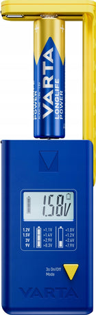 Varta tester baterii Miernik LCD AAA AA 9V guzikowe sprawdzanie stanu naładowania ogniw i akumulatorów, kontrola