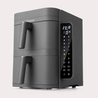 Frytkownica beztłuszczowa dwukomorowa pionowa panel boczny LED Air Fryer szary