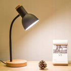 Designerska lampka biurkowa nocna styl skandynawski 40W E27 + drewno lampa stołowa czarna do sypialni salonu gabinetu