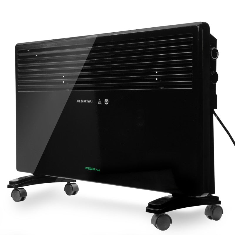 Grzejnik elektryczny konwektorowy ścienny konwektor 2000 W WEBER Czarny 775 mm 425 mm grzewcza