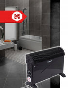 Grzejnik elektryczny konwektorowy Mocny z termostatem Turbo Timer 2000W 580 mm 400 mm grzewcza czarny