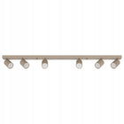 LAMPA SUFITOWA 6x GU10 wisząca żyrandol kinkiet Beżowa Kaszmir ryflowana oprawa punktowa prostokątna do wnętrz, 35 W na