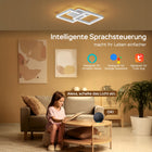 Inteligentna lampa sufitowa LED z pilotem+aplikacją, 40W, 3600 lm, biały plafon prostokątny do salonu i sypialni
