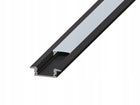 Profil LED Aluminiowy Do Taśma Czarny Anoda Frez Wpuszczany Klosz 3m listwa oświetleniowa, kanał montażowy do pasków