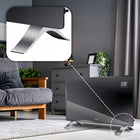 Grzejnik elektryczny konwektorowy szklany EVI aż 2400W energooszczędny+WiFi 835 mm 450 mm grzewcza czarny