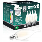 6x żarówka LED E14 filament klasa a 2,2W 470LM = 40W 4000K 360° świeca do żyrandola i kinkietu, neutralne białe