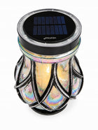 Znicz solar fotowoltaiczny lampion opalizujący zdobiony świeci dzień i NOC na grób, cmentarny LED, nagrobny, dekoracja