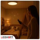 Plafon LED z pilotem Lampa sufitowa ściemnialna biała panel mocna duża oprawa okrągła 30 w, szerokość 50 cm, zmienna