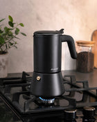 Kawiarka ciśnieniowa do espresso stalowa zaparzacz do kawy 300 ml kamille moka na 6 filiżanek, czarna