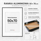 Ramka rama aluminiowa czarna 50x70cm passepartout okno 40x50 zdjęcie plakat oprawa metalowa do fotografii, grafiki i