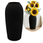 Wazon nowoczesny czarny 25cm na suche kwiaty i lego Botanicals plastikowy pojemnik dekoracyjny, osłonka do kompozycji