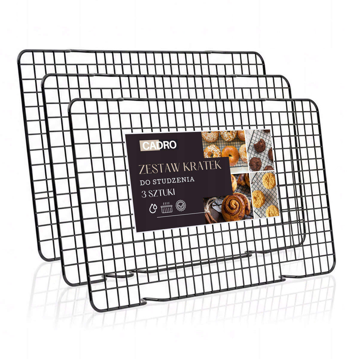 3X kratka do studzenia ciasta chleba lukrowania babeczek wypieków 40X25 CM ruszt cukierniczy metalowy do dekoracji