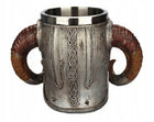 Kubek do kawy 3D czaszka wiking prezent uchwyt metalowy kufel 500 ml, naczynie na napoje