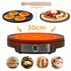 Naleśnikarka Elektryczna Dwustronna 30cm Powłoka Nieprzywierająca 1600W urządzenie do crepes i pancakes, łopatka