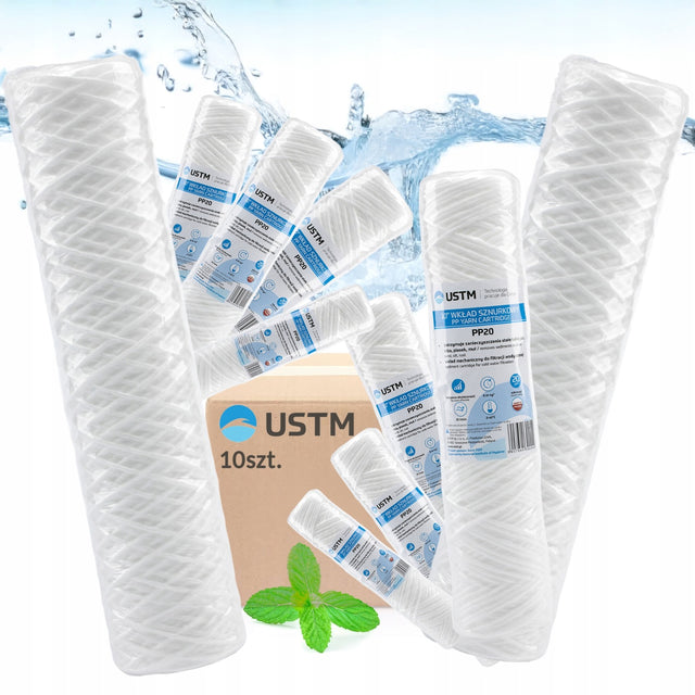 Filtr do wody wkład sznurkowy 10" filtracja 20 mikron PP20M 10 sztuk ustm