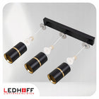 Lampa sufitowa LED kinkiet SPOT oprawa LISTWA 3x GU10 TUBA CZARNA złota oświetlenie ścienne 3-punktowe aluminiowe do