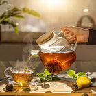 DZBANEK SZKLANY 1,2L Z POKRYWĄ SPIRALĄ DO HERBATY WODY LEMONIADY KOMPOT karafka bezbarwna do soku, nadaje się do