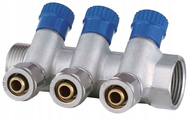 X-home rozdzielacz PEX 1” x 16 mm 3 obwody sekcje CWU do wody zimnej mono