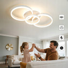 Lampa sufitowa LED,64cm, z funkcją ściemniania,50W,z pilotem,biały okrągły plafon z wbudowanym źródłem światła do