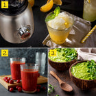 Blender kielichowy Yoer szklany 4w1 2,4l 1800W +stal inox +Młynek +2 Bidony