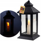 Lampion LED dekoracyjny latarnia latarenka czarna na baterie balkon ogród ozdoba z tworzywa sztucznego 17x8 cm, nie są
