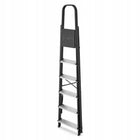 Drabina aluminiowa stalowa domowa higher 6 stopni 150 kg mocna podest roboczy, wysokość robocza 3,19 m, podest 119 cm