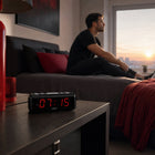 Budzik elektroniczny zegar sieciowy duży wyświetlacz LCD alarm 24H czarny cyfrowy do sypialni biura domu z cyframi