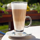 SZKLANKI DO LATTE KOMPLET 280ml DO KAWY ZESTAW 6szt SZKLANKA UCHEM PREZENT przezroczyste naczynia, można myć w zmywarce
