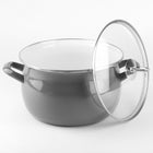 Garnek emaliowany szary helena 3l Silesia Emalia Gaz Indukcja Tradycyjny naczynie kuchenne 20 cm do gotowania zup i dań