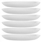 6x TALERZ DESEROWY 19 cm TALERZYKI DO CIASTA TALERZE SZKLANE RYFLOWANE MAŁY białe okrągłe, do mikrofali i zmywarki