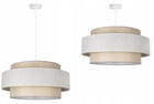 LAMPA WISZĄCA SUFITOWA ŻYRANDOL ABAŻUR NOWOCZESNA BOHO DO SALONU I POKOJU oprawa tekstylna kremowa E27 1 punkt światła